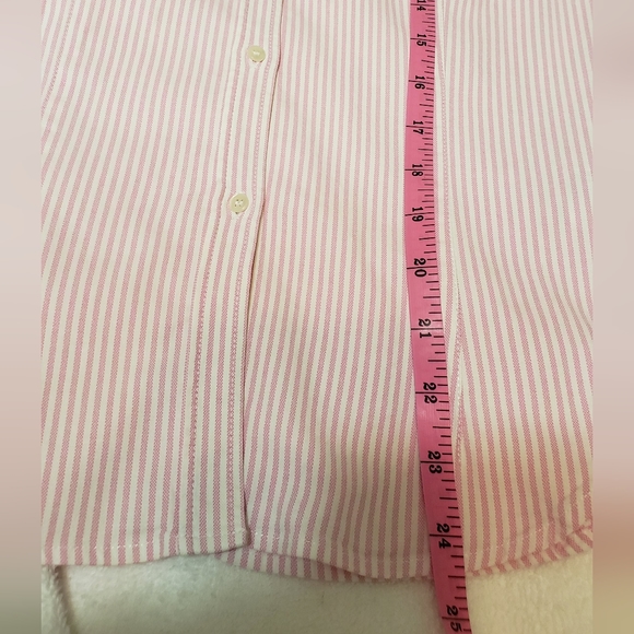 Zara Women's Long Sleeve Striped Button Down Shirt Pink and White Size S - Picture 10 of 16